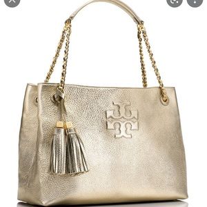 Thea Patent Chain-Strap Shoulder Bag